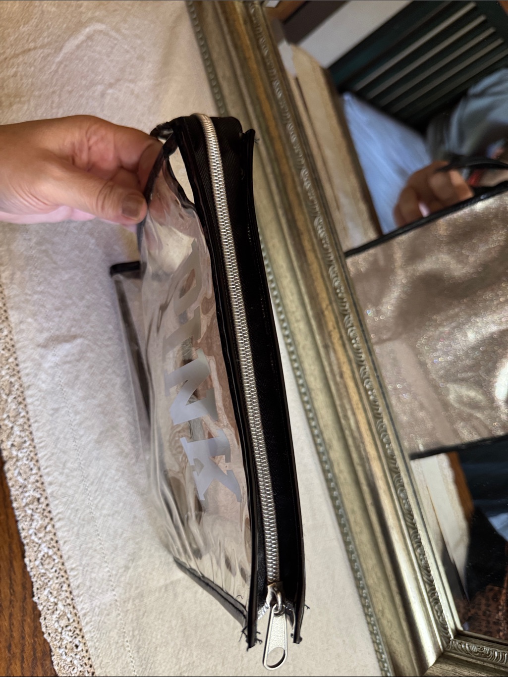 Victoria Secret Pink Clear W/ Glitter Plastic Cosmetic Bag, Travel Bag - Vintage — image 6 of 6